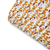 HO HO HO GINGERBREAD BISCUITS CHUNKY GLITTER FABRIC
