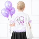 CUSTOM DTF TRANSFER- LILAC BOW HEART- SCHOOL LEAVERS 2026