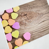 Candy Hearts Wooden Canvas Photography Background