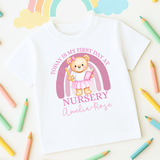 CUSTOM DTF TRANSFER | FIRST DAY AT NURSERY- PINK