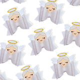 LITTLE ANGEL LEATHER DIY HAIR BOW LOOPS & CRAFT CUTOUT SHEETS- SILVER