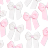 BABY PINK GINGHAM GLITTER GROSGRAIN 4” RIBBON BOW