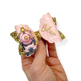 PINK BELIEVE EXPRESS TRAIN 3.5” | PRE CUT DIY HAIR BOW LOOPS