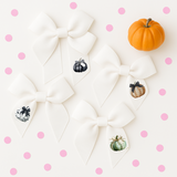 DTF MINI BOW TRANSFERS- GLITTER PUMPKINS