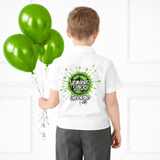 CUSTOM DTF TRANSFER- FOOTBALL GRAFFITI NEON GREEN- SCHOOL LEAVERS 2026 - Eliza Henri