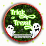 TRICK OR TREAT- NEON GREEN GHOST | CHOCOLATE TUB DECALS