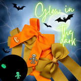 Halloween Glow in the Dark HTV Iron on Bow Transfers- SET of 4