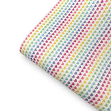 Tiny Rainbow Hearts Printed Fine Core Glitter Fabric