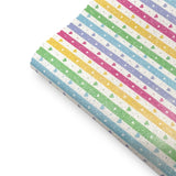 Perfect Rainbow Hearts Stripey Printed Fine Core Glitter Fabric