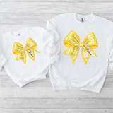 CUSTOM DTF TRANSFER - YELLOW SEQUIN BOWS