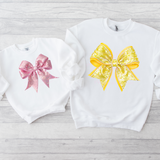 CUSTOM DTF TRANSFER - YELLOW SEQUIN BOWS