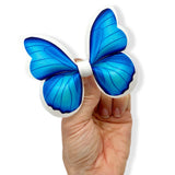 Blue Morpho Butterfly Pinch Bows DIY Cut Out Faux Leather Fabric Sheets