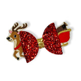 Santa’s Sleigh Embroidered Bow Tails