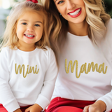 DTF TRANSFER | MAMA - MINI - GOLD GLITTER