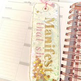 Manifest that Sh#%! Pink & Gold Create your own Shaker Bookmark Felties