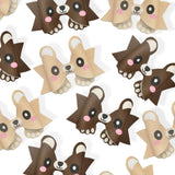 Little Woodland Bears Faux Leather DIY Hair Bow Loops & Craft Cutout Sheets