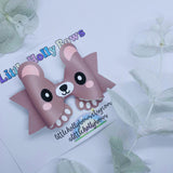 Little Woodland Bears Faux Leather DIY Hair Bow Loops & Craft Cutout Sheets