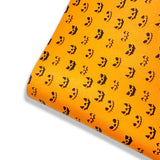 Pumpkin Faces Premium Faux Leather Fabric