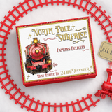 NORTH POLE EXPRESS RED TRAIN - MAGNETIC BOX TOPPER