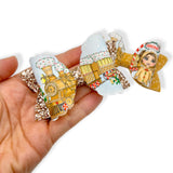 GINGERBREAD XMAS EXPRESS TRAIN BOWS 3.5” | PRE CUT DIY HAIR BOW LOOPS