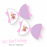 1st Birthday Teddy Bears DTF Mini Transfers 1''