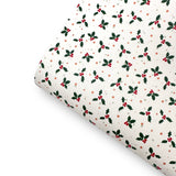 Deck the Halls with boughs of Holly Premium Faux Leather Fabric Sheets