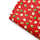 Ho Ho Ho Xmas Cookies Premium Faux Leather Fabric Sheets