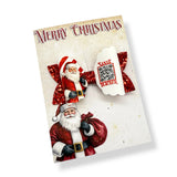 TRADITIONAL SANTA BOW DISPLAY CARDS - PACK OF 4