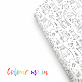 Colour me in Woodland- Felt, Suede, Velvet or Satin Premium Fabric Sheets