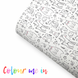 Colour me in Woodland Canvas Lux Premium Canvas Bow Fabrics