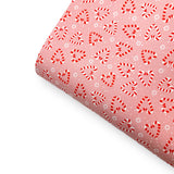 Candy Cane Lane Blush Premium Faux Leather Fabric Sheets