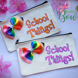 Rainbow Pencil Pinch Bow DIY Cutout Faux Leather Fabric Sheet