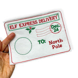 Elf Arrival or Return Embroidered Letter Envelopes