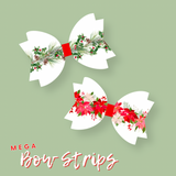 Poinsettia Garland Faux Leather - Mega Bow Strips