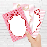 PRETTY COQUETTE RIBBON BOW DISPLAY CARDS - PACK OF 4