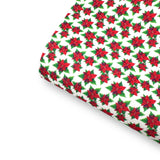 Xmas Poinsettias- Felt, Suede, Velvet or Satin Premium Fabric Sheets