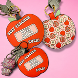 DIY TEACHER APPLE | LEATHERETTE KEYRING CUT-OUTS