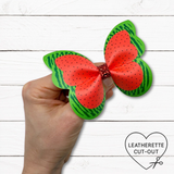 WATERMELON BUTTERFLY PINCH BOWS | DIY CUT OUT FAUX LEATHER FABRIC SHEETS