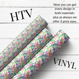 JUNGLE FLORAL PATTERNED HTV & SELF ADHESIVE VINYL