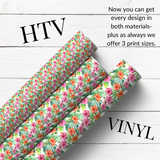 TROPICAL JUNGLE FLORAL PATTERNED HTV & SELF ADHESIVE VINYL