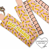 DIY PENCIL TEACHER RULER | LEATHERETTE KEYRING CUT-OUTS