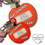 DIY TEACHER APPLE | LEATHERETTE KEYRING CUT-OUTS