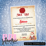 Exclusive Print your Own Official Santa Clause Nice List Digital Download