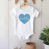 CUSTOM DTF EMBROIDERED EFFECT TRANSFER - FATHER'S DAY BLUE HEARTS