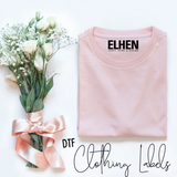 Custom Business Branded Logo DTF Clothing Labels- Iron On Transfers