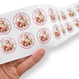 Nice List Red Santa 1” stickers- Premium White Gloss