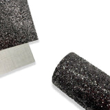 Jet Black Chunky Glitter Fabric | Essentials Range