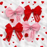 RIBBON VALENTINES ROSES & I LOVE MUMMY & DADDY MINI BOW DTF FULL COLOUR TRANSFERS