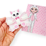 Kylie the Kitten Bow Hug Wrap Around & Pops Feltie Set