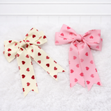 HEART PRINT HAIR BOWS